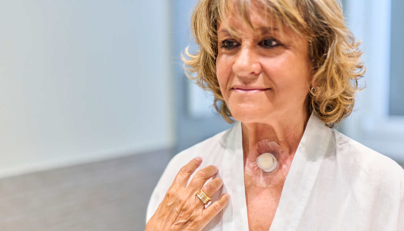 woman cleaning stoma maintenance